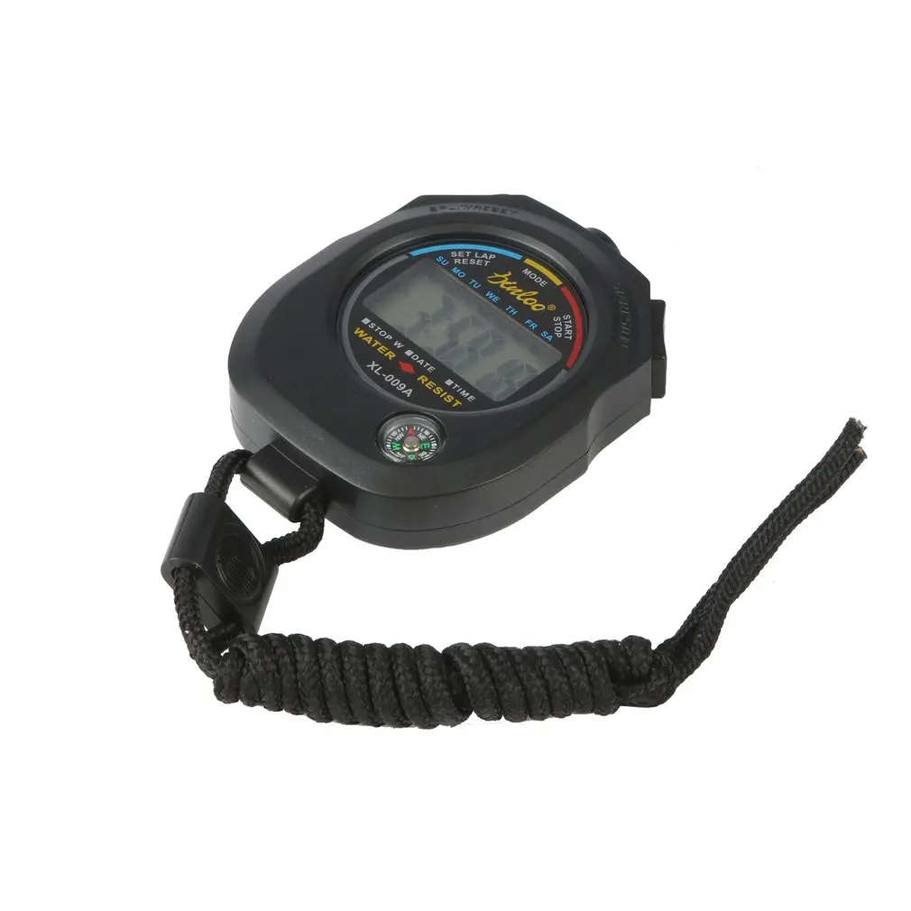 Portable ABS Time Counter Handheld Digital LCD Sports Stopwatch Professional Waterproof Sports Chronograph Timer With Strap