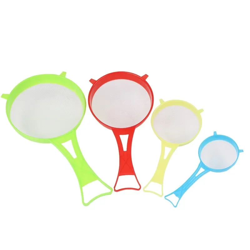 4Pcs/Set Multi Color Flour Sieve Plastic Kitchen Strainer Sieve Multi Purpose Colander Set Four Sizes DIY Kitchen Tools