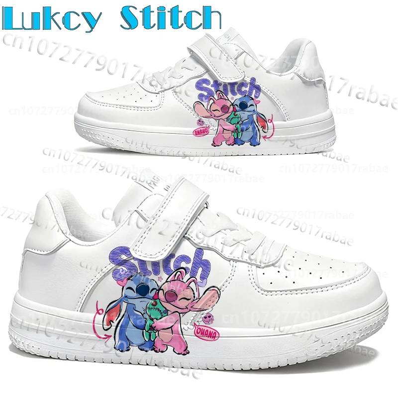 

Новая детская обувь Stitch для мальчиков и девочек, износостойкая, для осенне-зимнего сезона, удобные белые туфли, размер 28-40