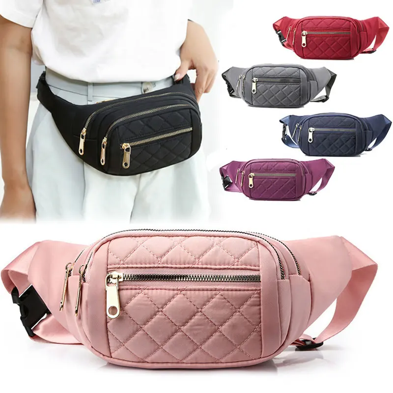

Designer Crossbody Chest Bag Women Plaid Belt Bags Female Oxford Waterproof Waist Bag Ladies Fashion Fanny Pack Banana Hip Purse