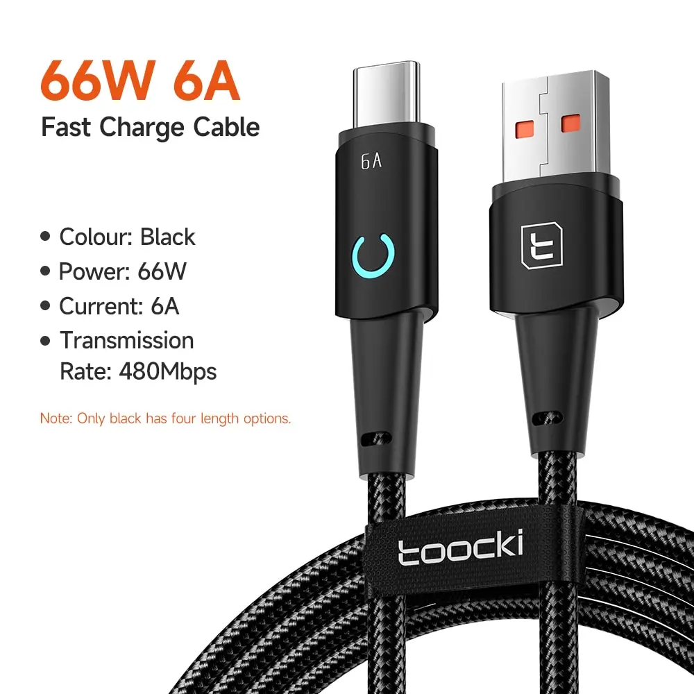 Toocki usb lightning kabel für iphone 14 13 12 11 pro max 8 7 plus led ladekabel usb typ c schnell ladekabel 1m 2m 3m