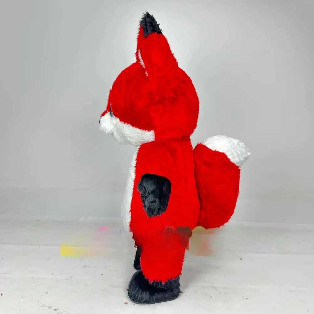 ชุดมาสคอตไลน่าเบลล์จากมินิโซ แบบเป่าลม รูปสุนัขจิ้งจอกสีแดง สำหรับเล่นบทบาทสมมติ ชุดเป่าลมสำหรับผู้ใหญ่ ชุดแฟนซีสำหรับงานปาร์ตี้ฮาโลวีน