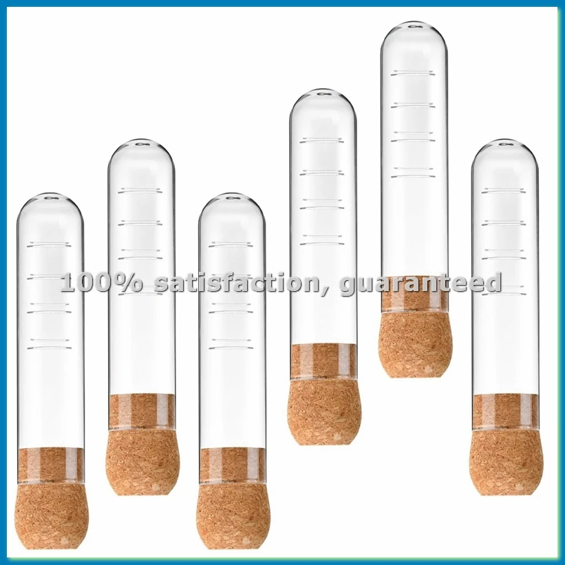 6 Pcs Glass Tea Infuser, Glass Strainers with Cork Lid, Reusable Glass Diffuser for Tea,Clear Tea Strainer for Cups,Mugs-AT35