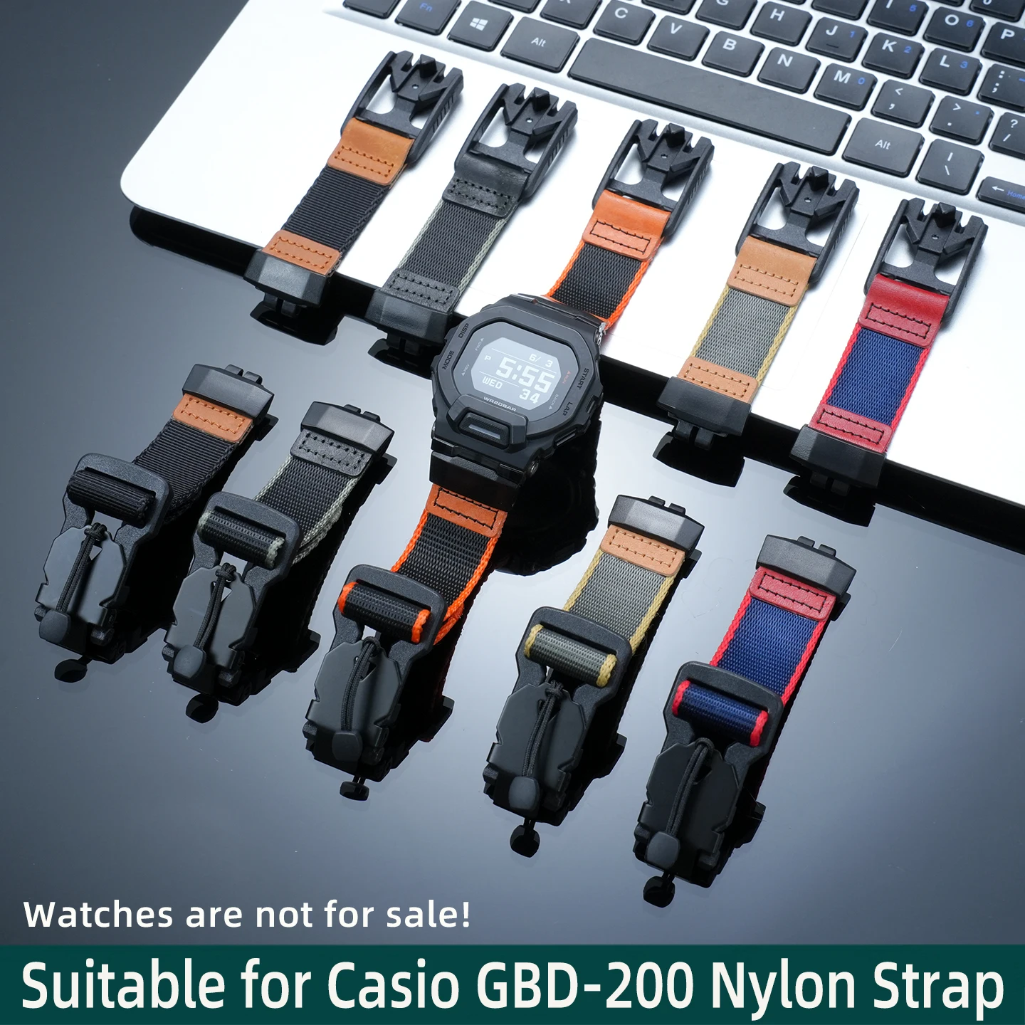 Suitable for Casio G-SHOCK small square 3506 waterproof canvas strap GBD-200 modified magnetically woven nylon bracelet 22mm