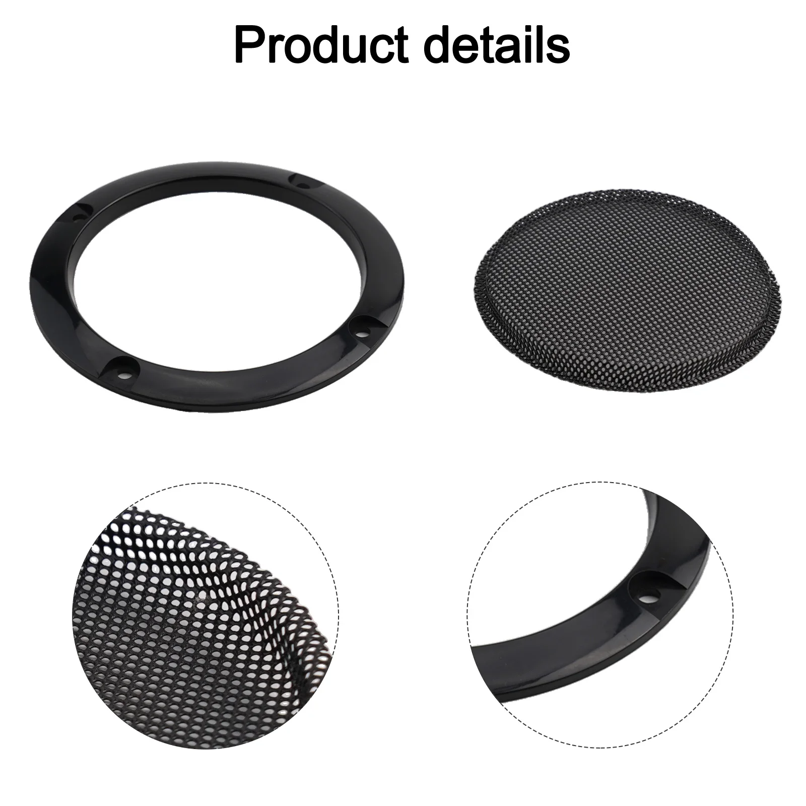 قطعتان من شبكات شبكة مكبر صوت السيارة مع براغي وأغطية غبار معدنية توفر الحماية وسهولة التركيب #5