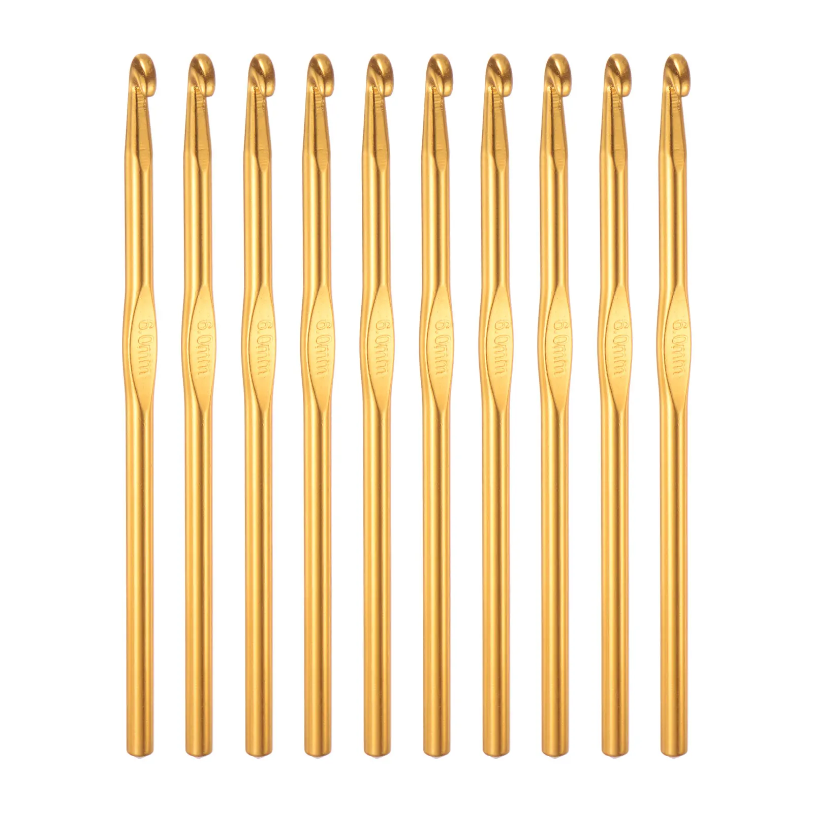 Uxcell 10pcs Aluminum Crochet Hook 2mm-6.5mm Knitting Needles Straight Single Pointed Crochet Hook Setfor DIY Craft Yarn