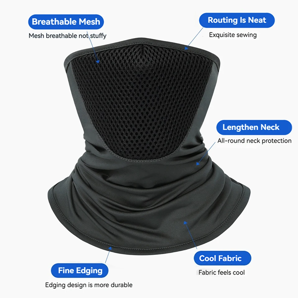 NOFOXO Summer UV Protection Face Mask Breathable Bandana  Outdoor Mens Hiking Cycling Mask Scarf Breathable Neck Gaiter Sport image 3