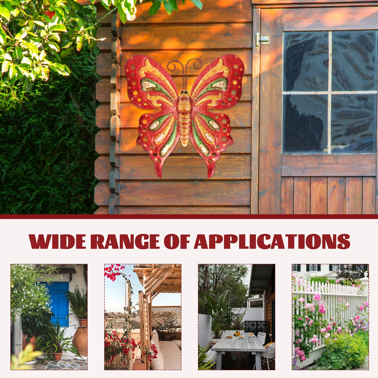 

2pcs Wall Hanging Decor Metal Butterflies Ornament For Home Garden Festival Pendant Cartoon Style Unique Elegant Atmosphere Wall