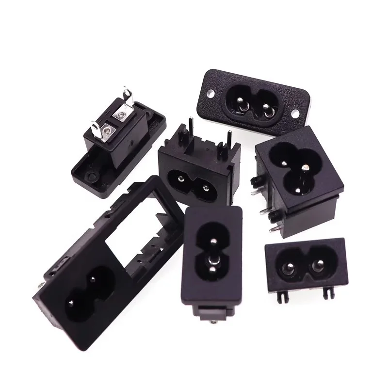 5pcs Pure Copper DB Power Socket Series 2/3-Pin DB-01/02/03A/04/05/07 AC-03D Power Holder 2/3-Hole Soldered Socket with Switch