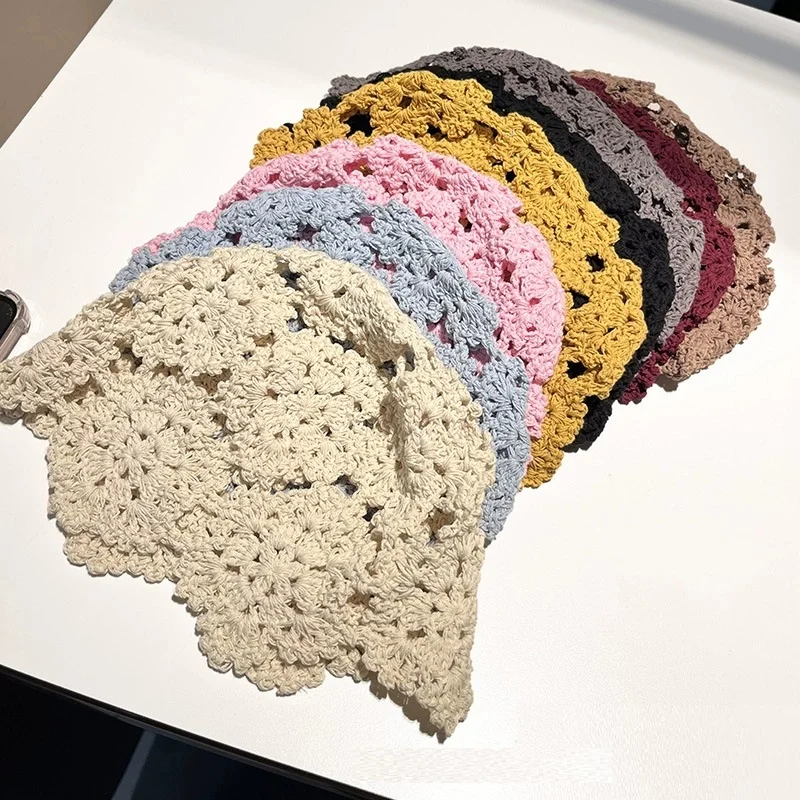 Böhmische handgewebte, ausgeschnittene Kapuzenmütze für Damen, gehäkelte Strickmütze im Ethno-Stil für Reisen und Fotos – Detail 1