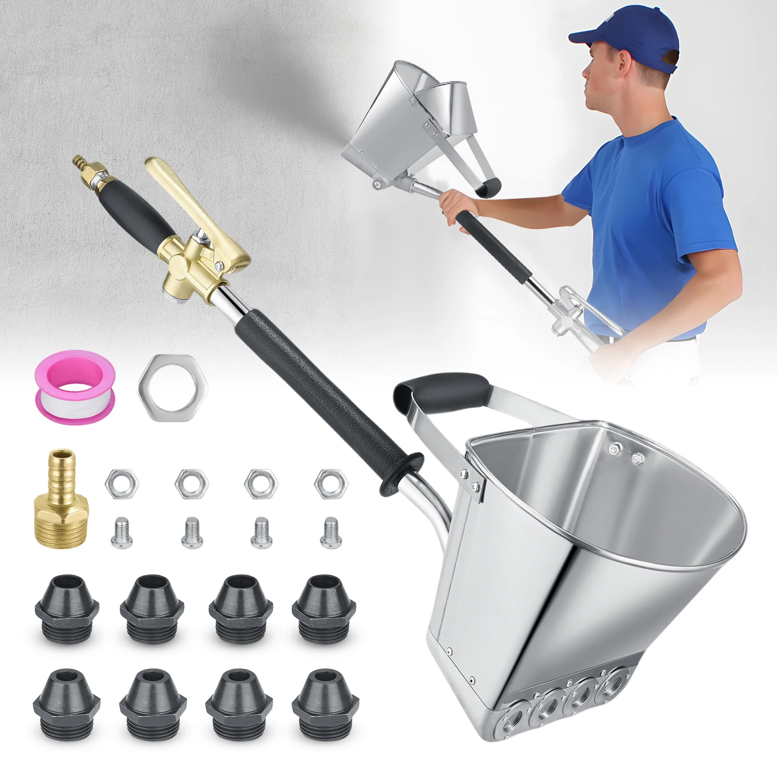 Mise à niveau du pistolet de pulvérisation de mortier mur stuc pelle trémie louche ciment mortier pulvérisateur pistolet plâtre plafond peinture béton pulvérisateur outil