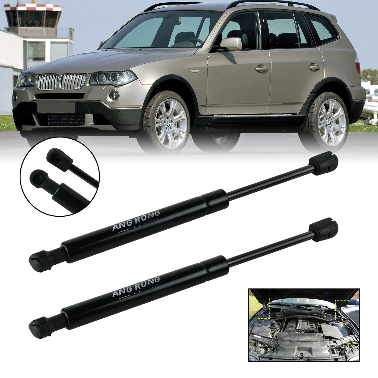 2x For BMW X3 E83 2004-11 Front Bonnet Hood Gas Spring Shock Struts 51233400352