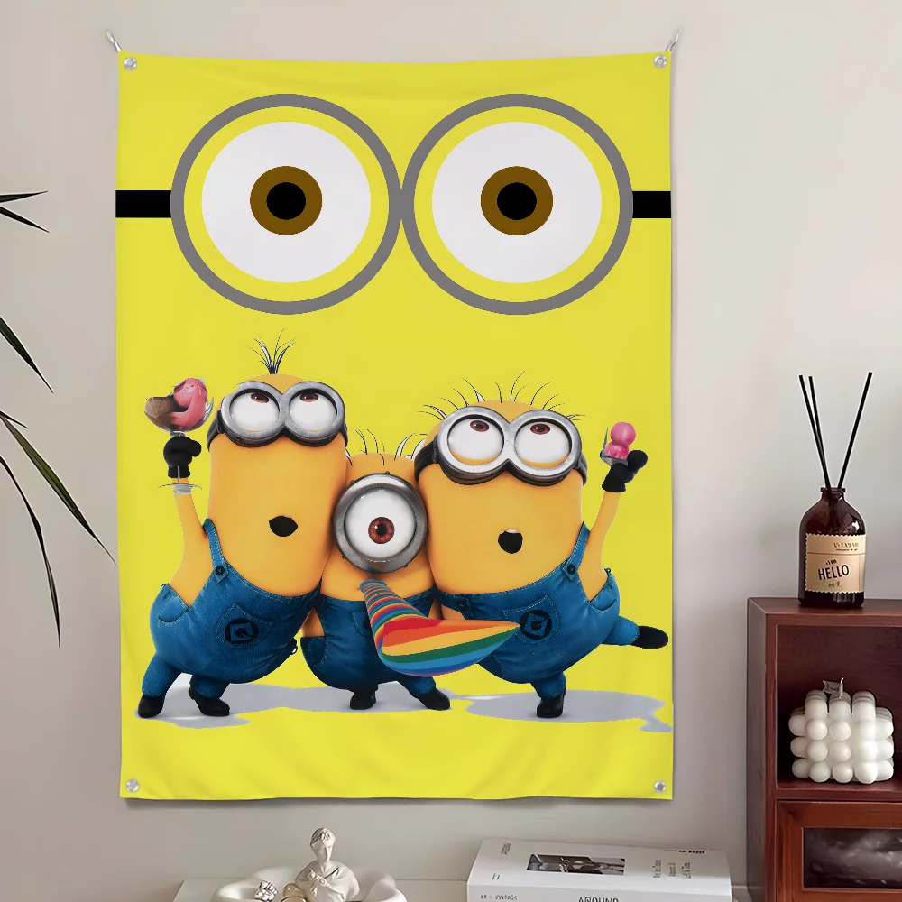 Kawaii M-Minions Cute Anime Flag Home&Garden Outdoor Microfiber Printed Decoration Background Art Flag Banner