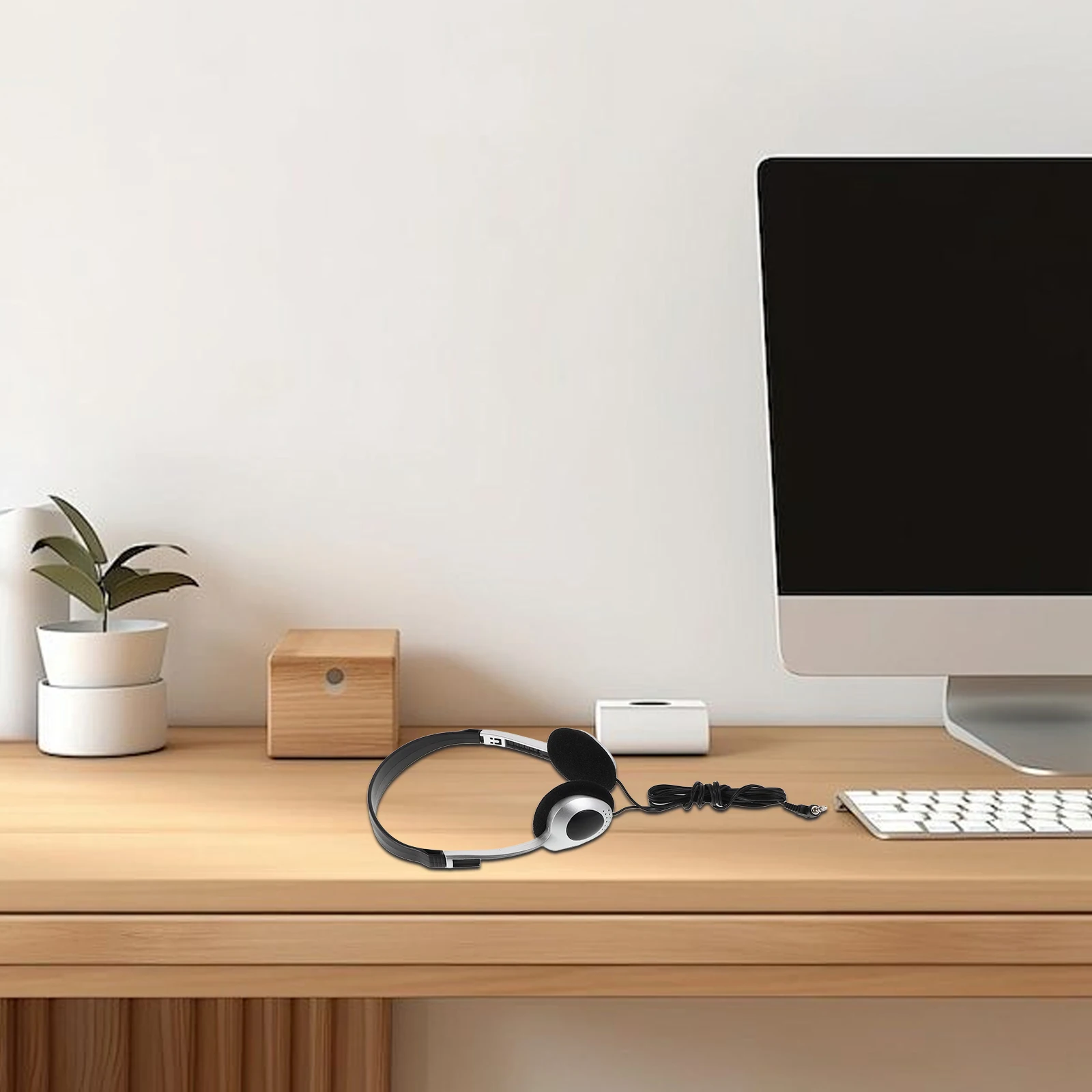 

1 Pair Retro On-Ear Headphones Durable Lightweight For School Classroom Library Travel Student Gaming Compatible With Computer