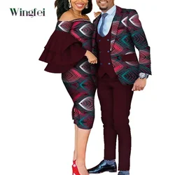 Dashiki Afrikanischer Liebhaber-Anzug, Partykleidung, Mann und Frau, afrikanische Kleidung für Paare, Männer und Frauen, 2-teiliges Set Wyq677
