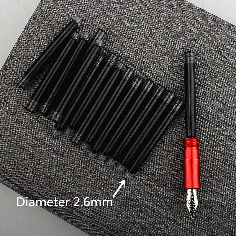 10psc Fountain Pen Refill Cartridge Ink Supplies Student Office Stationery Supplies Calligraphy Pens for Writing 2.6mm/3.4mm