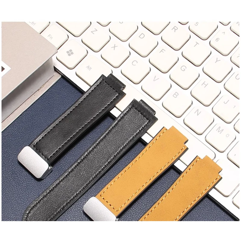 خمر جلد البقر حزام الساعات ل كاسيو مربع صغير A159W-N1 A158WA A168 F-91 SGW400 AQ-150W المغناطيسي الرجال حزام ساعة جلد 18 مللي متر