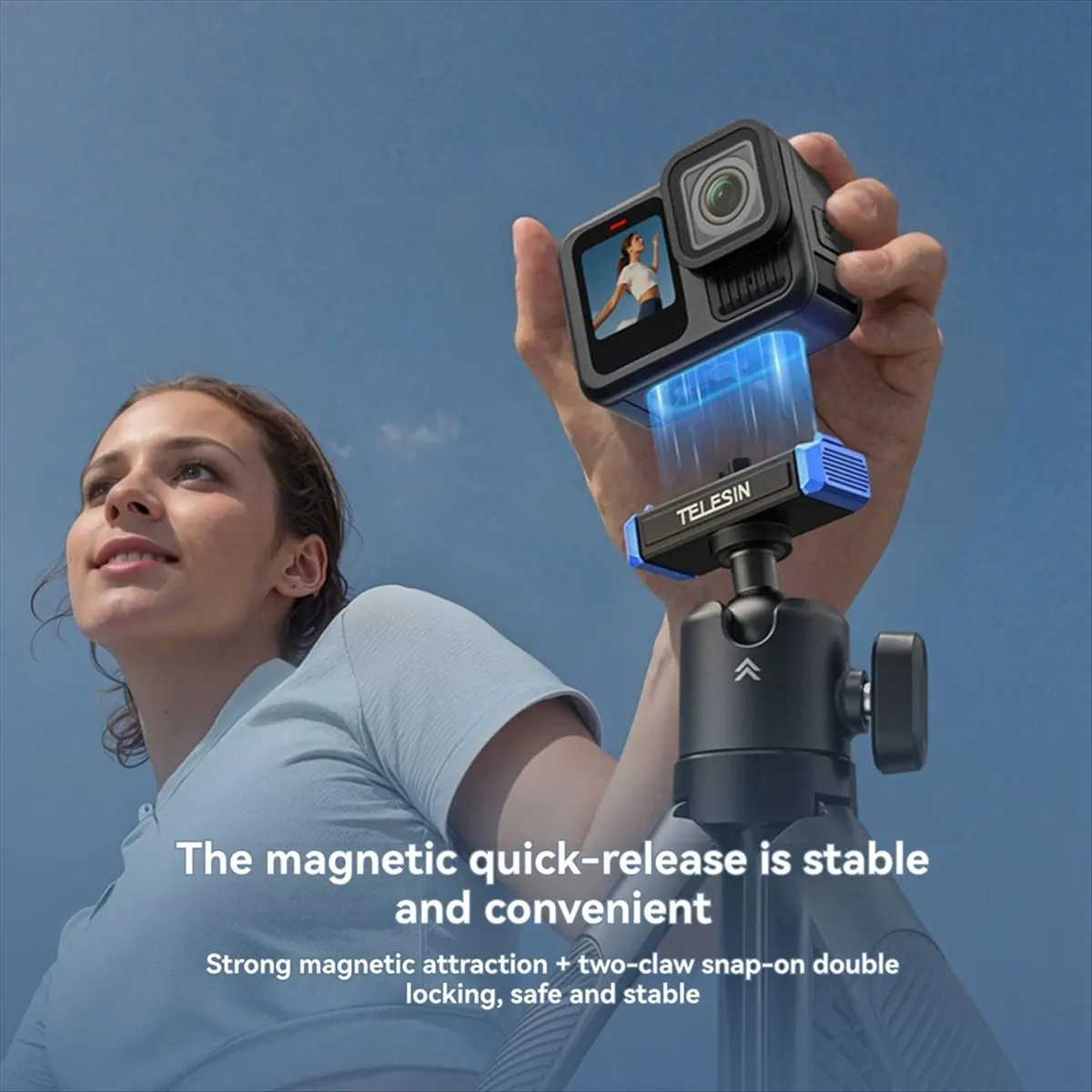 M85K  Mini Quick Release Selfie Stick Tripod Portable Adjustable Length for 13 Action Camera