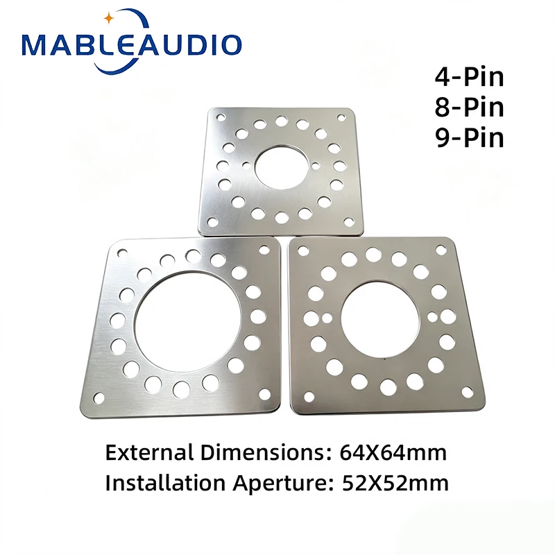 1PC 4/8/9-pin 64*64mm Vacuum Tube Socket Mount Bracket, Multi‑Pin Steel Baffle Board For Valve Amplifier Build