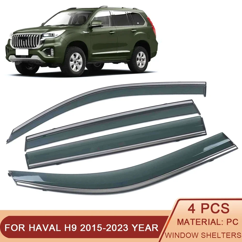 

For Haval H9 2015-2023 Car Window Sun Rain Shade Visor Shield Shelter Protector Cover Frame Sticker Exterior Accessories