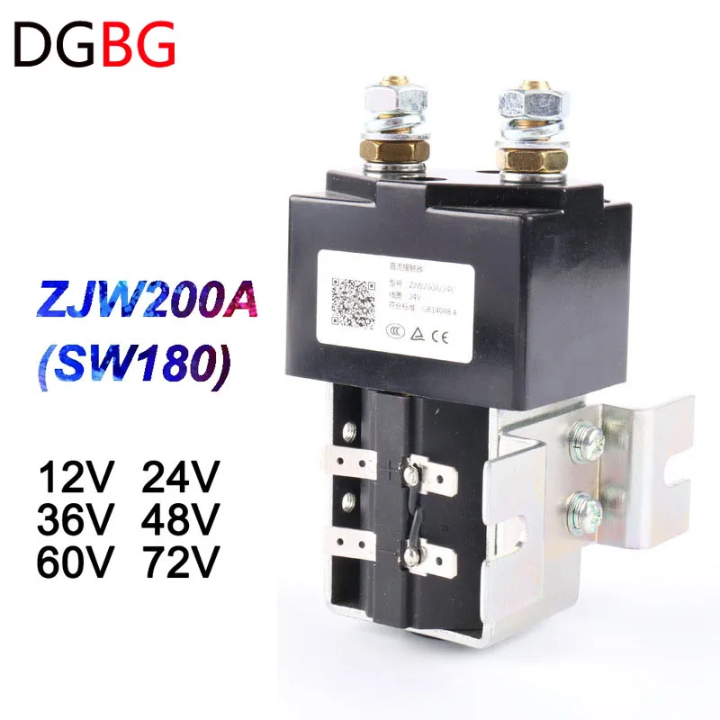 SW180 NO (normally open ) style 12V 24V 36V 48V 60V 72V 200A DC Contactor ZJW200A for forklift handling wehicle car winch