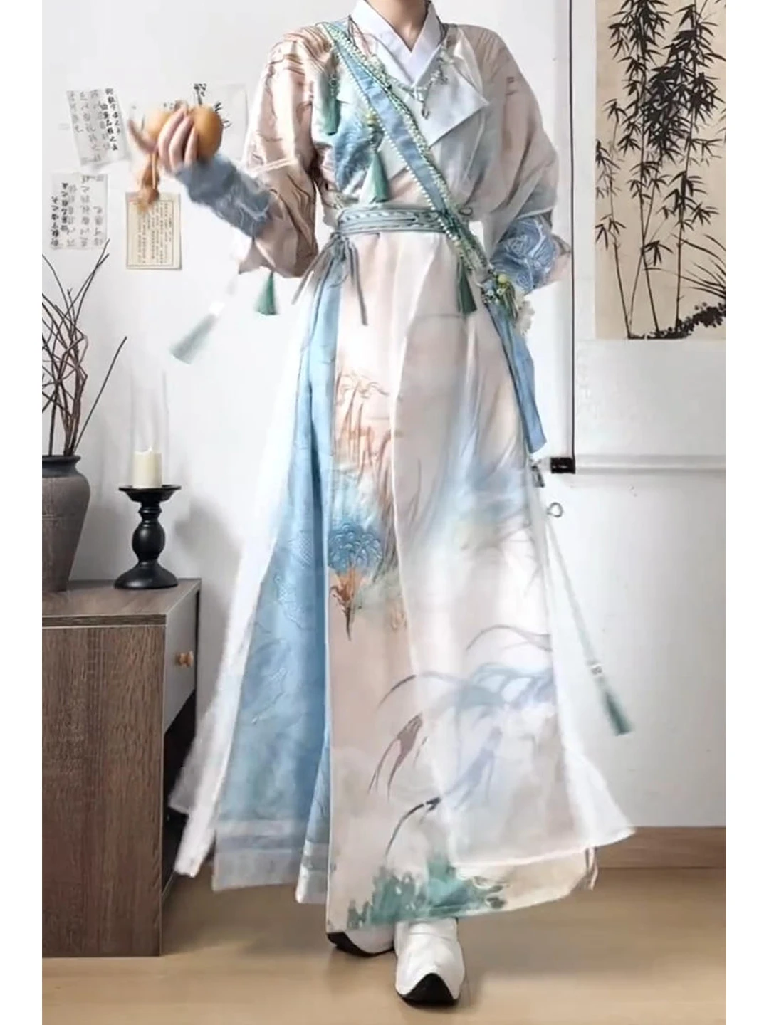 Traditional Chinese Style Cosplay Costume Set round Neckline Modified Male Female Youth Outfit Ancient Fashion Hanfu