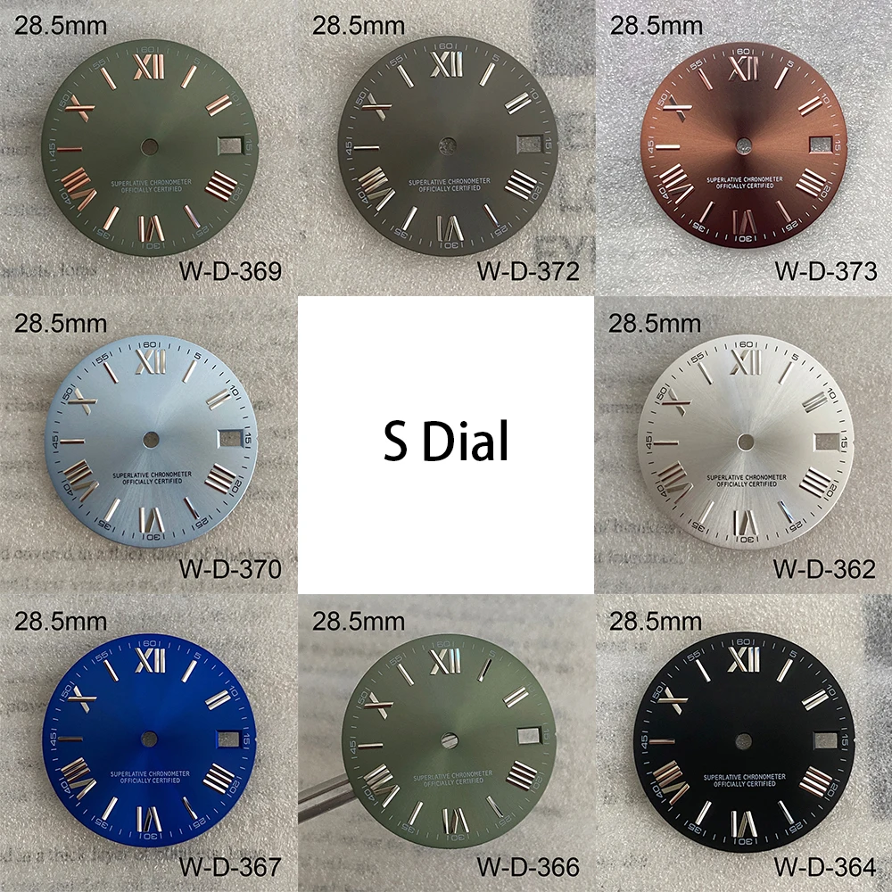 

28.5mm S Logo Rome Sunray Dial Suitable For NH35/NH36/4R/7S Japanese Movement Watch Modification Accessories