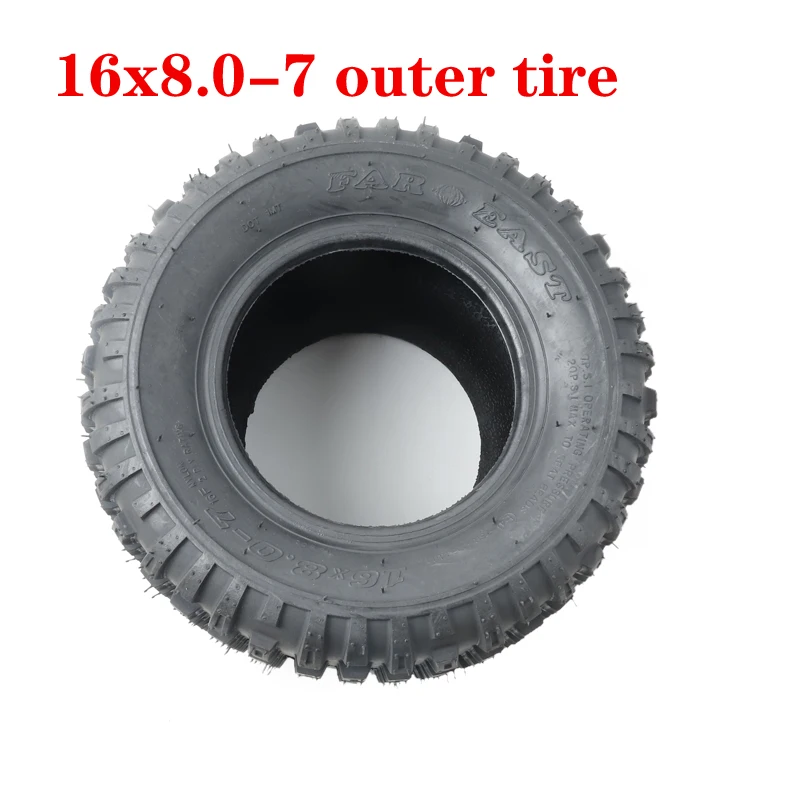 High quality 7 inch Off Road Tubeless tire 16x8.0-7 vacuum Tyre For ATV Go Kart Buggy Quad Dirt Bike Lawn mower snowplow wheels