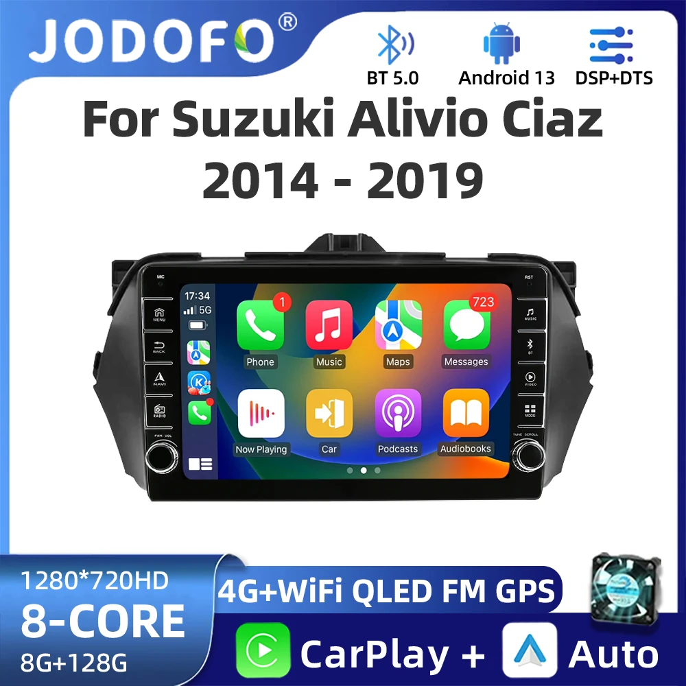 JODOFO Car Radio For Suzuki Alivio Ciaz 2014-2019 Video Multimedia Player BT Wireless Carplay Android Auto 4G WIFI DSP 36EQ 2Din