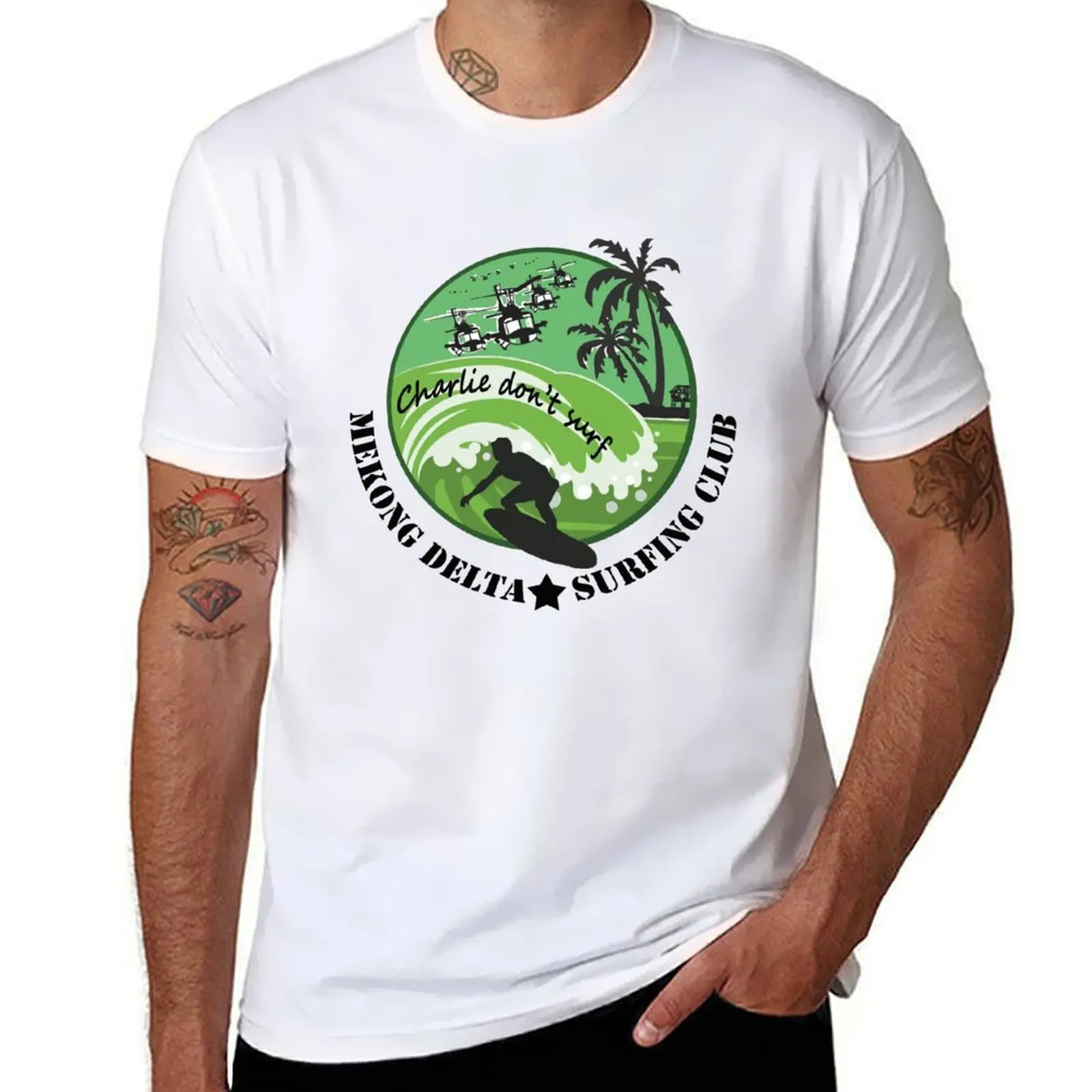 

MEKONG DELTA SURF CLUB (ARMY ISSUE) 2 T-Shirt black cotton t-shirt plain for man package anime t shirts for man