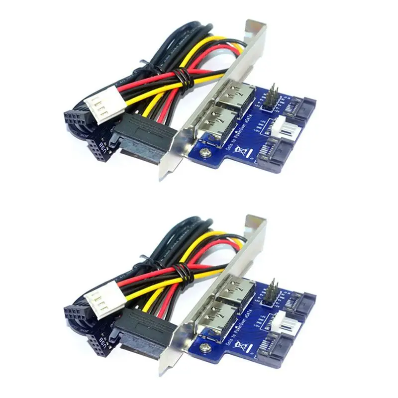 Superior-2X Desktop Computer Dual Port SATA To Power ESATA Esatap 9Pin To USB 2.0 Converter Expansion Rear Bracket Card