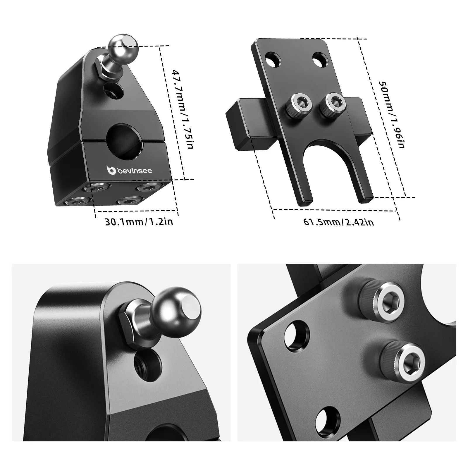 BEVINSEE Kurzer Schalthebel Schnellschaltung für Ford Focus ST225 & RS MK2 Modelle (für EU) / für Ford Focus ST & RS 2005-2010 (für US) – Detail 5