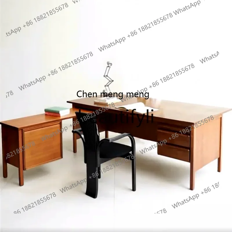 zq1Medieval solid wood writing desk retro corner desk medieval