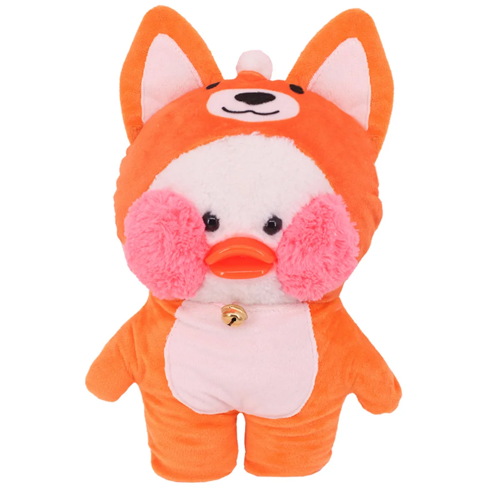 2PCS/Set Duck Clothes + Bag Kawaii Animal Plush Clothing Bodysuit 30cm lalafanfan Accessories Plush Stuffed Toy Doll Clothes,Toy