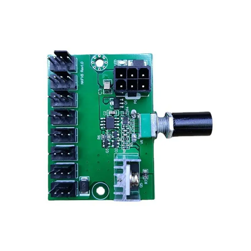 2X Computer Case 12V Miner Fan Speed Controller 8-Channel Fan Hub PWM High-Power Violent Fan Controller