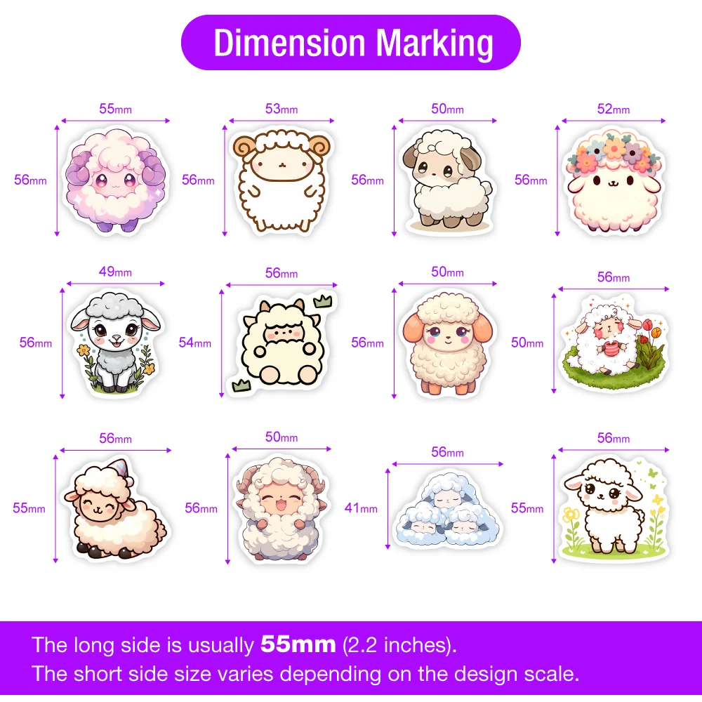 لطيف الكرتون الأغنام ملصقات DIY Clipart اللعب هدية الزخرفية لسجل القصاصات غير المرغوب فيه المجلات المحمول الهاتف زجاجات الأمتعة مقاوم للماء #3
