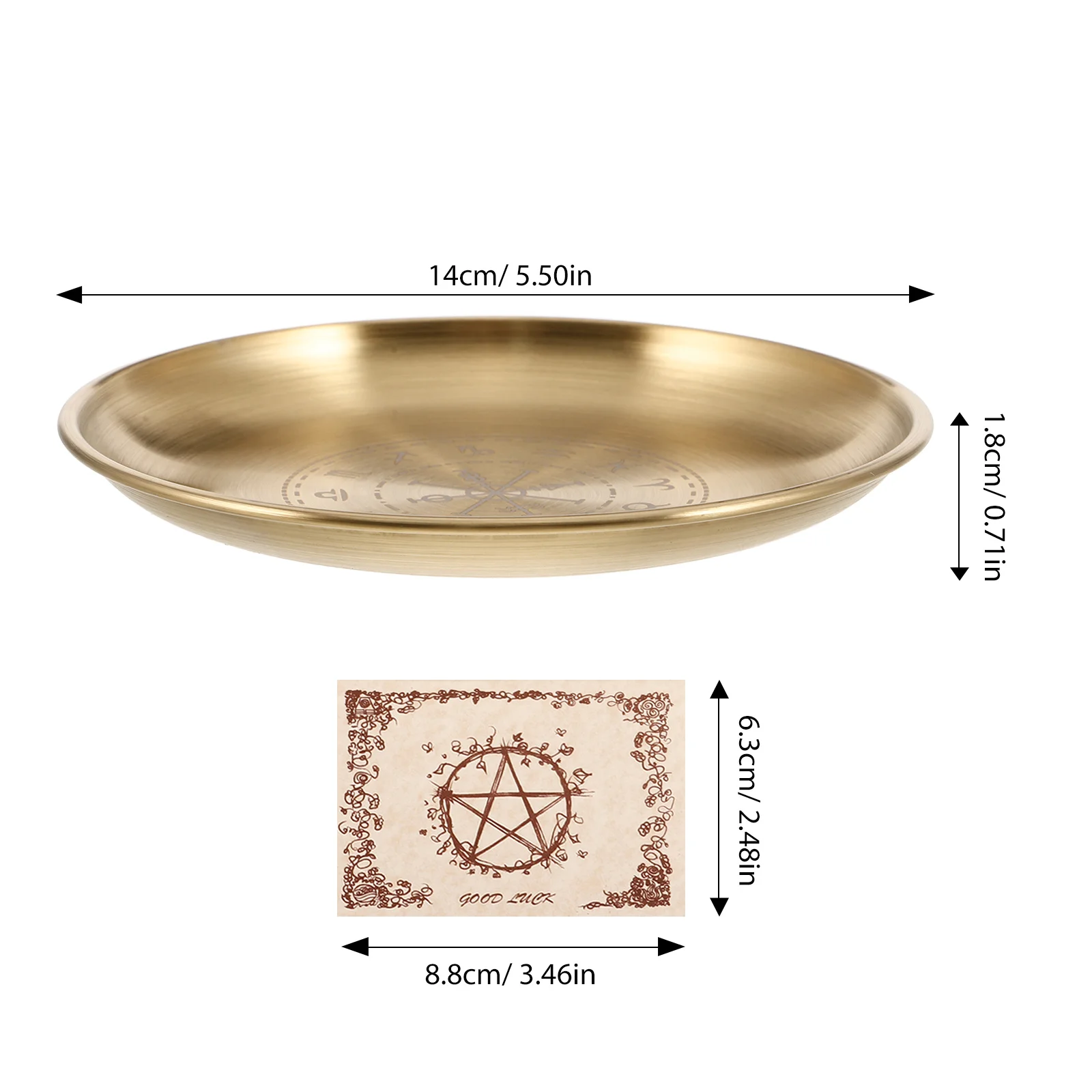 1 Juego de tablero de adivinación de acero inoxidable, soporte para Altar, bandeja para Tarot, plato Ritual de radiestesia espiritual, herramienta de péndulo de radiestesia