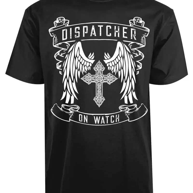 Dispatcher On Watch New Men's T Shirt Cross Jesus Crucification Protected Angel