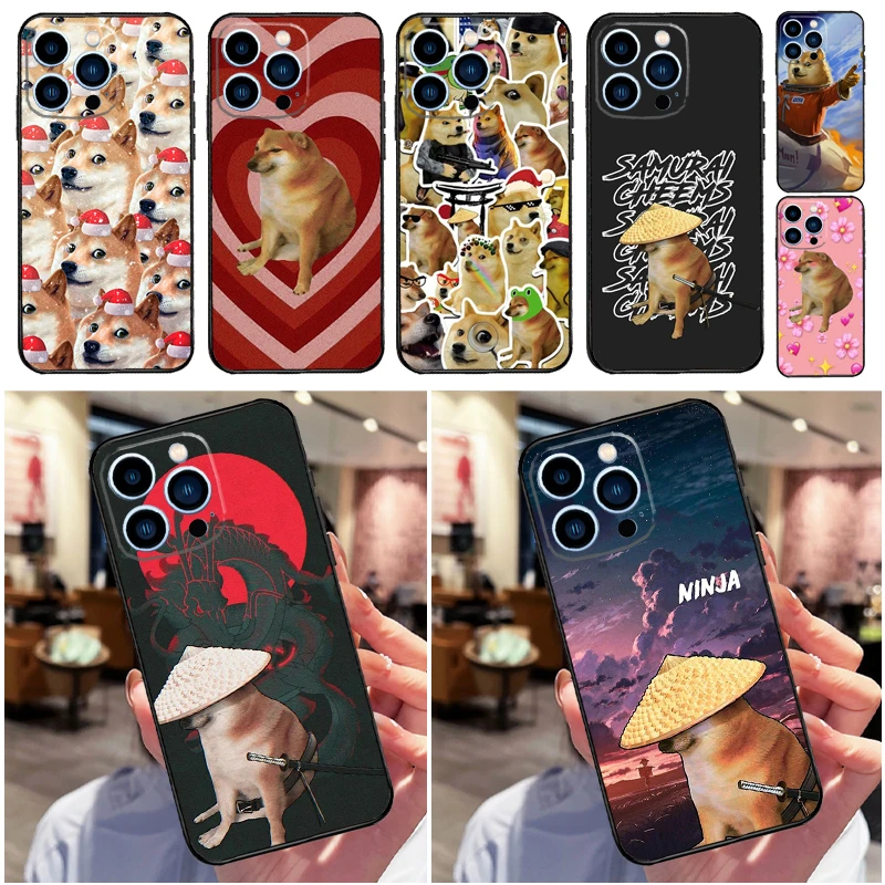 Doge Dog Cheems Meme Phone Case For iPhone 16 15 11 12 13 14 Pro Max Mini X XS Max XR Plus Full Cover