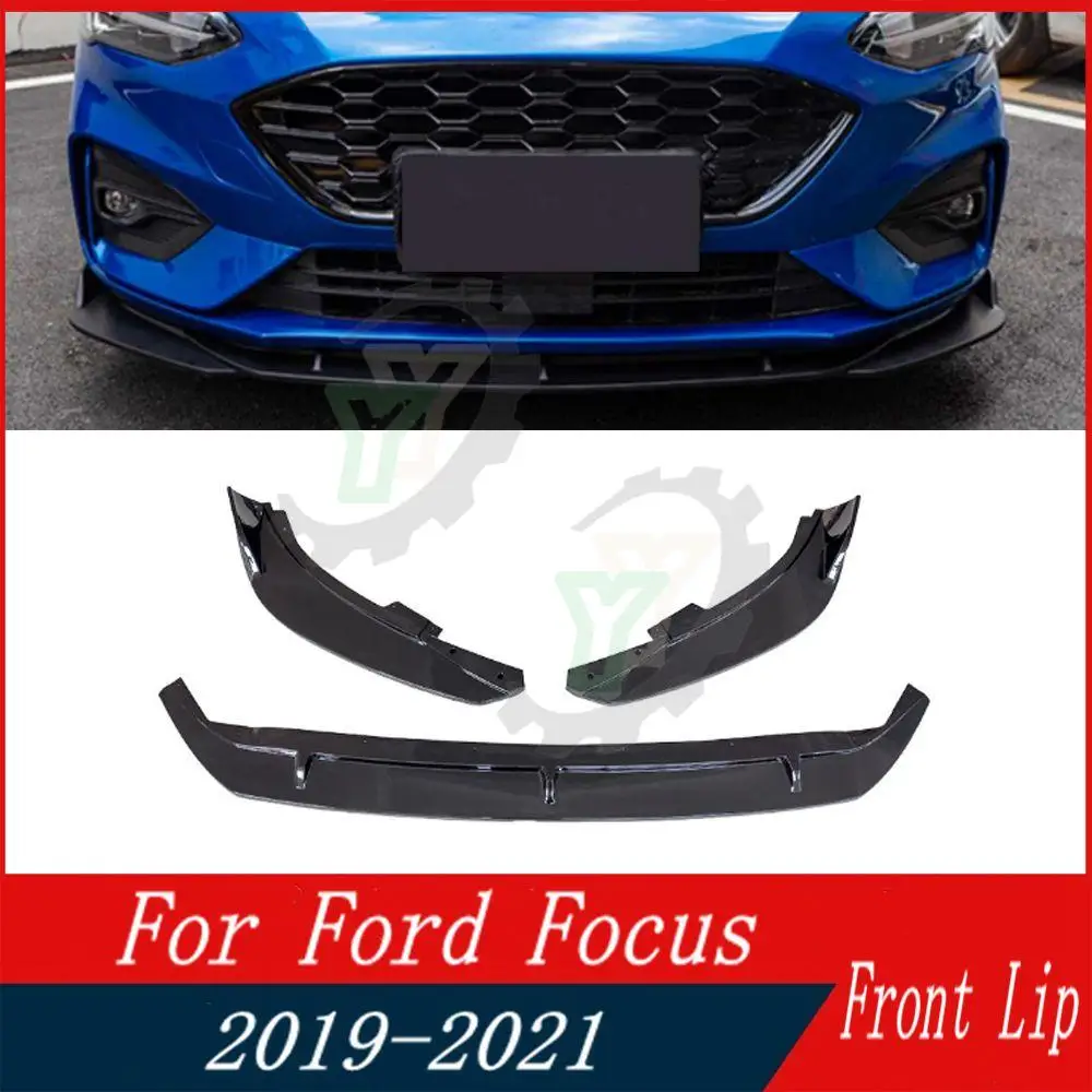 3PCS Car Front Bumper Lip Spoiler Splitter Diffuser Detachable Body Kit Cover Guard For Ford Focus MK4 ST-Line 2019 2020 2021