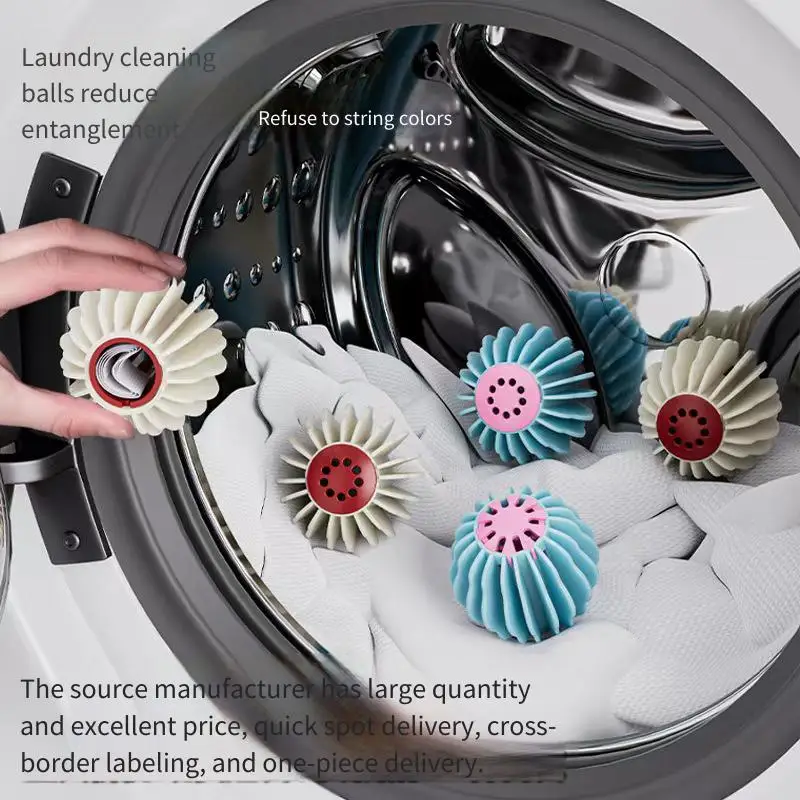 Laundry Ball Anti-fading Household Strong Decontamination Anti-winding String Color Laundry Friction Ball Washing Machine