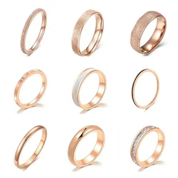 Hot Sale Women Rings Collections Small Mini Stainless Steel Cubic Zircon Simple Fashion Jewelry Size 3 4 5 6 7 8 9 10