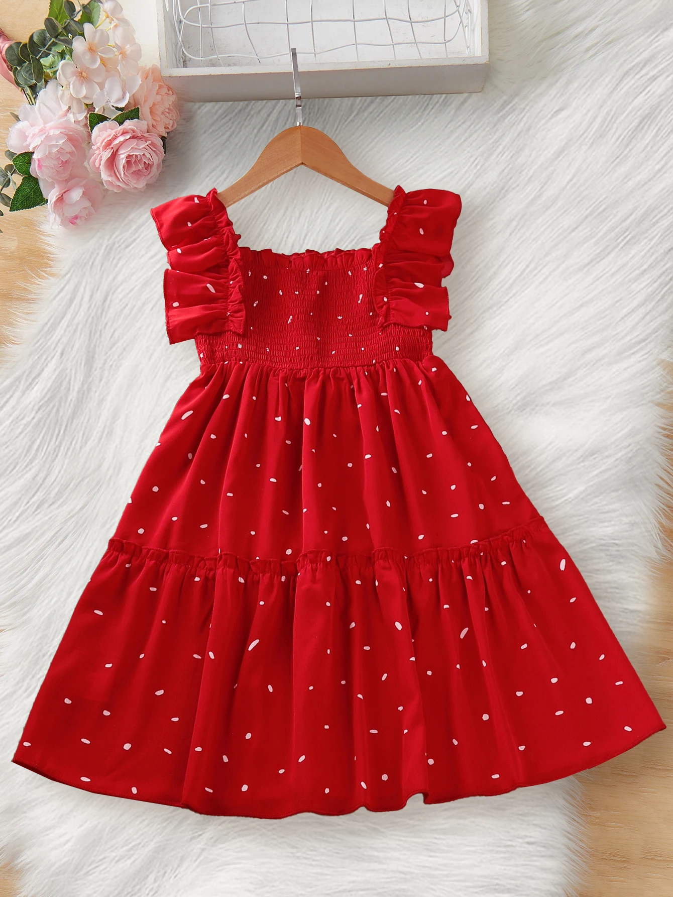 Summer Girls Dress Ruffle Floral Skirt Fashionable Children\'s Clothing 7-14Y