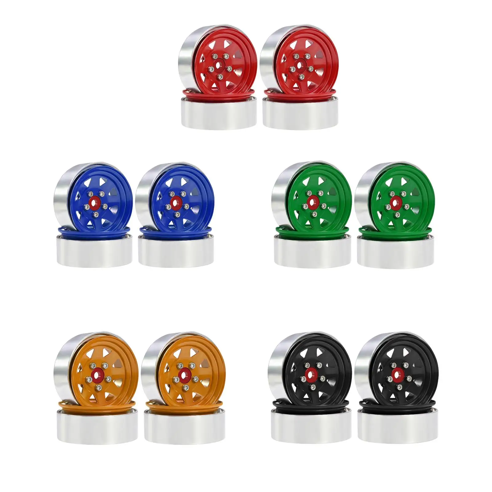 4-delige RC velgen stevig reserveonderdeel vervangt metalen aluminium 1,9 "wielen voor 1/10 RC hobbyvoertuig vrachtwagenaccessoires