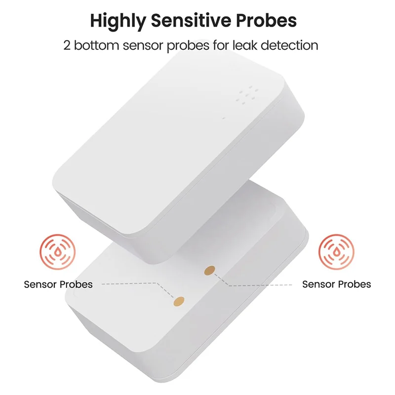 ABBY-Zigbee Water Leak Detector 2.4Ghz Water Sensor Alarm, Alarm Wireless Water Leak Sensor For Basement, Kitchen, Bathroom