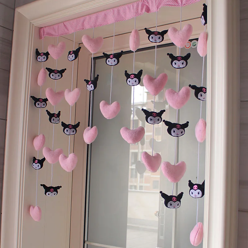 Kawaii Sanrio Hello Kitty Door Curtain Cute Cartoon Kuromi Melody Divider Curtain Girls Bedroom Doors Windows Decorative Pendant