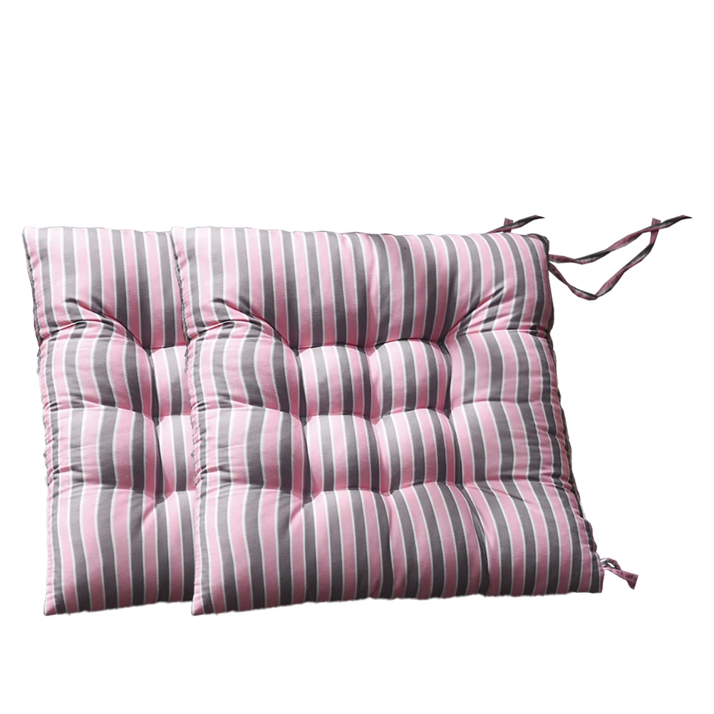

2Pcs Striped Chair Cushion Square Patio Purple Desk Office Seat Pad Lovely Fashion Cushion Thick Warm HomeDecoration Gift