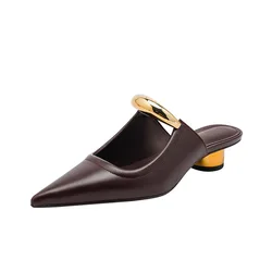 Black High-heeled Shoes for Women 2024 New Style Toe Sandals with Pointed Tips Womens Shoes Sandals Zapatos De Mujer