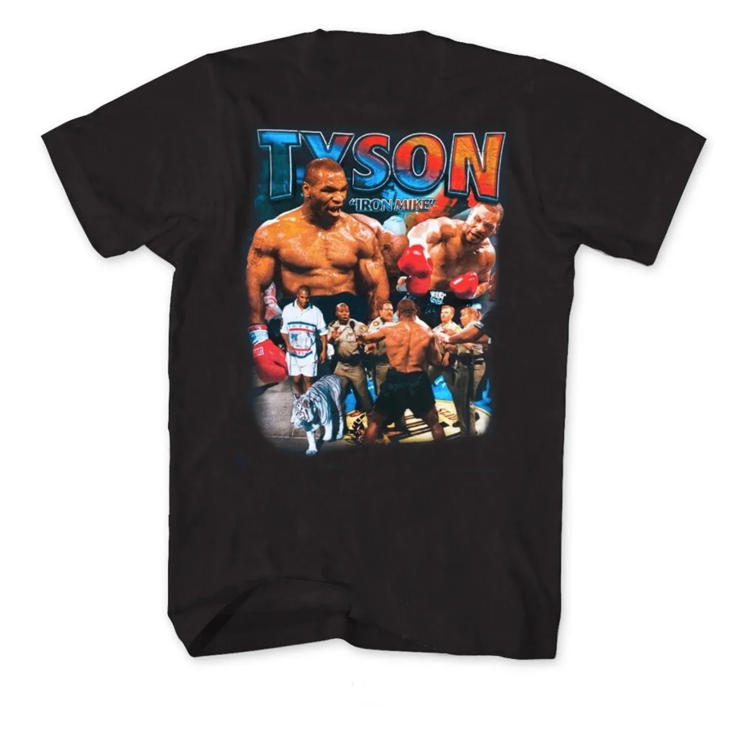 Retro Streetwear Mike Tyson Boxing Rap T-Shirt 100% Cotton O-Neck Short Sleeve Summer Casual Mens T-shirt Streetwear