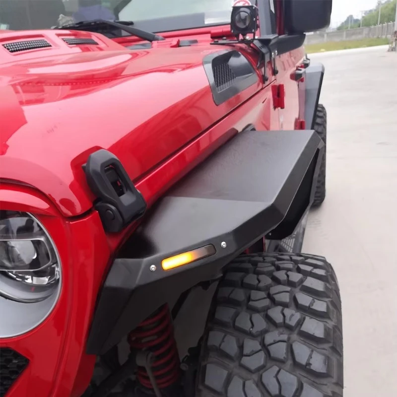 Aluminum Alloy Black Fender Flare 4pcs Wheel Eyebrow for Wrangler JL 2018+ JL1143